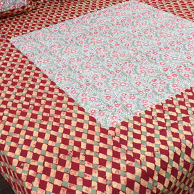 Buy Batik Print with Sanganeri Patch Cotton Bedsheet Set