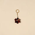 Beaded fabart flower keychain 11 - handcrafted