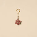 Beaded fabart flower keychain 16 - handcrafted