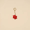 Beaded fabart flower keychain 37 - handcrafted