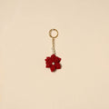 Beaded fabart flower keychain 57 - handcrafted