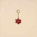 Beaded fabart flower keychain 60 - handcrafted