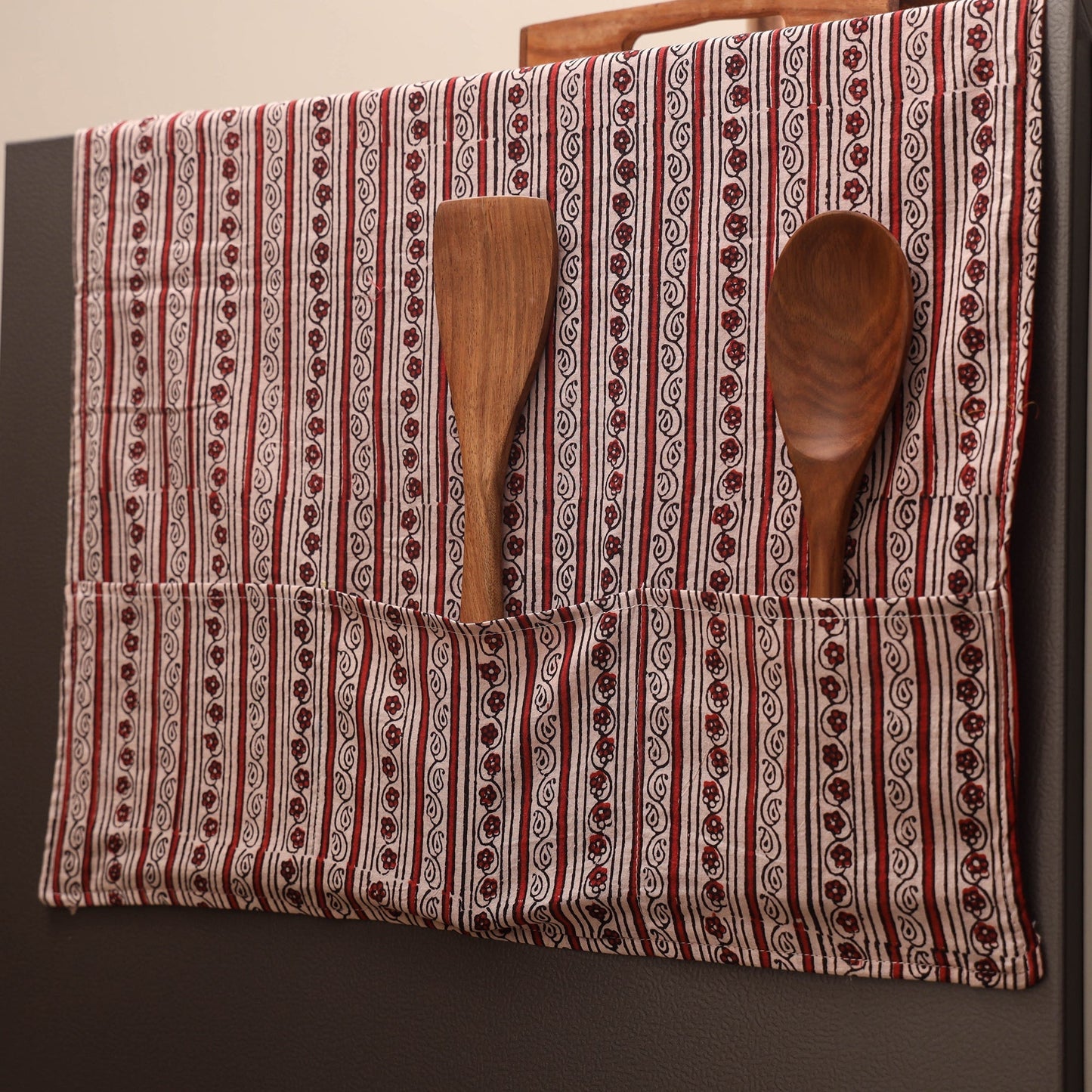 Handmade fridge top cover with multiple pockets 10