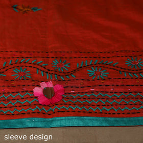 Bengal chanderi silk hand embroidered saree 16 - handcrafted