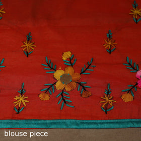 Bengal chanderi silk hand embroidered saree 16 - handcrafted