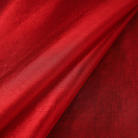 Red - bengal fine tissue zari plain fabric 08 - handcrafted