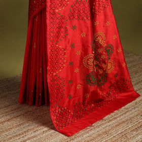 Bengal hand embroidered silk nakshi kantha saree 15