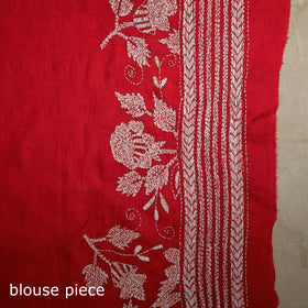 Red - bengal hand embroidery bangalore silk handloom kantha