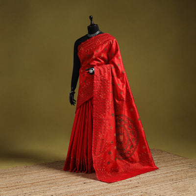 Bengal hand embroidery silk nakshi kantha saree 29