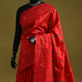 Bengal hand embroidery silk nakshi kantha saree 29