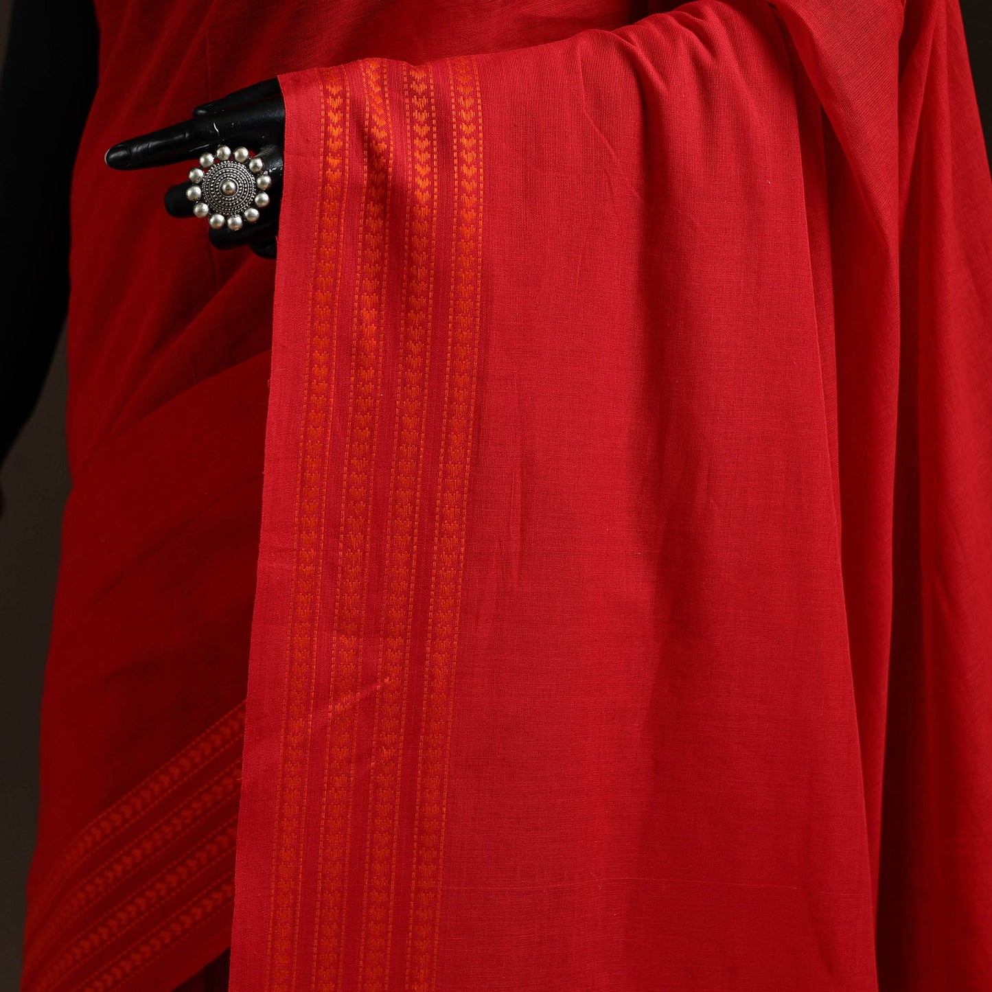 Red - bengal handwoven cotton begumpuri saree 01