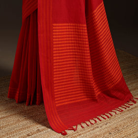 Red - bengal handwoven cotton begumpuri saree 01