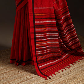 Red - bengal handwoven cotton begumpuri saree 10
