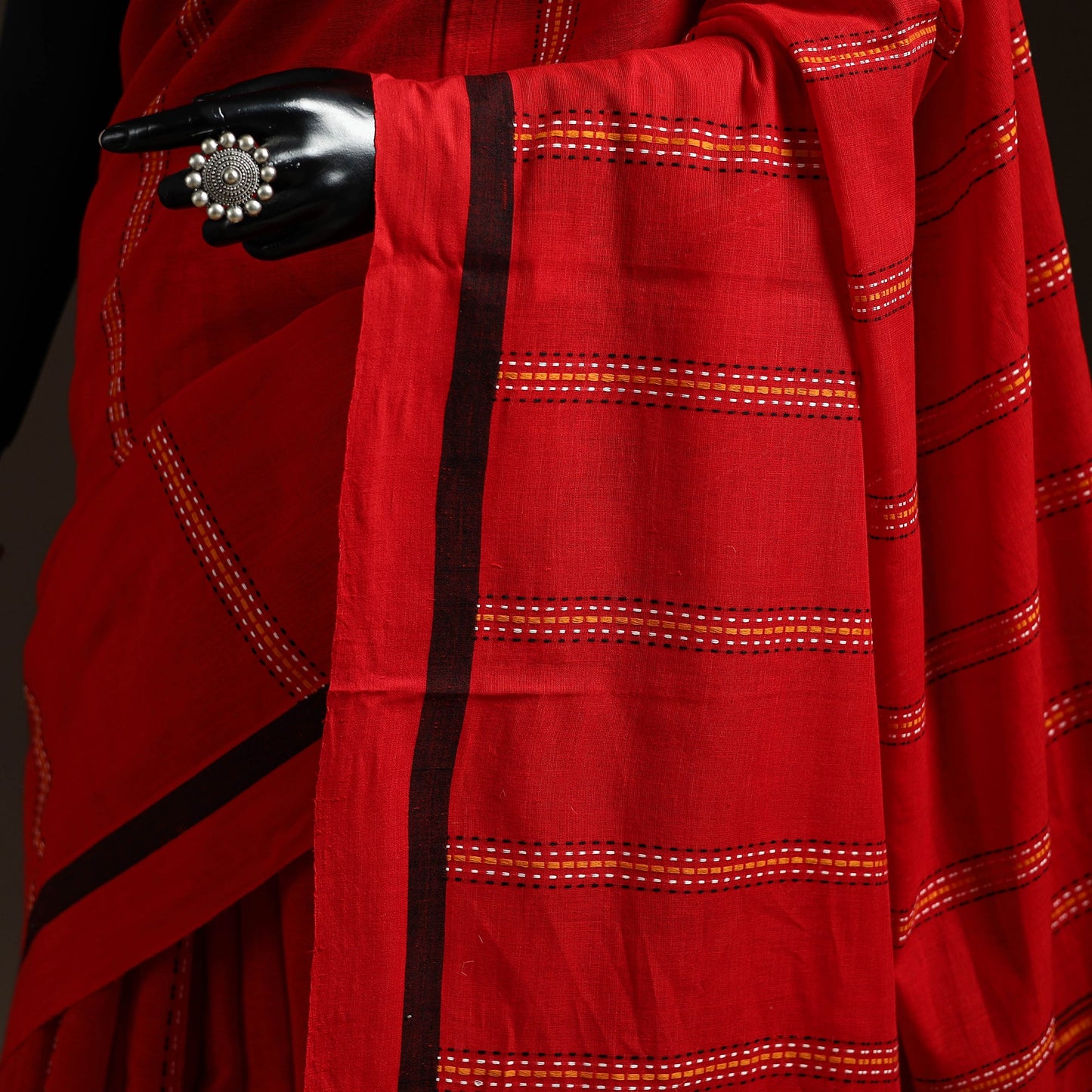 Red - bengal handwoven cotton begumpuri saree 10