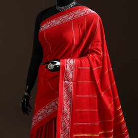 Red - bengal handwoven cotton begumpuri saree 17