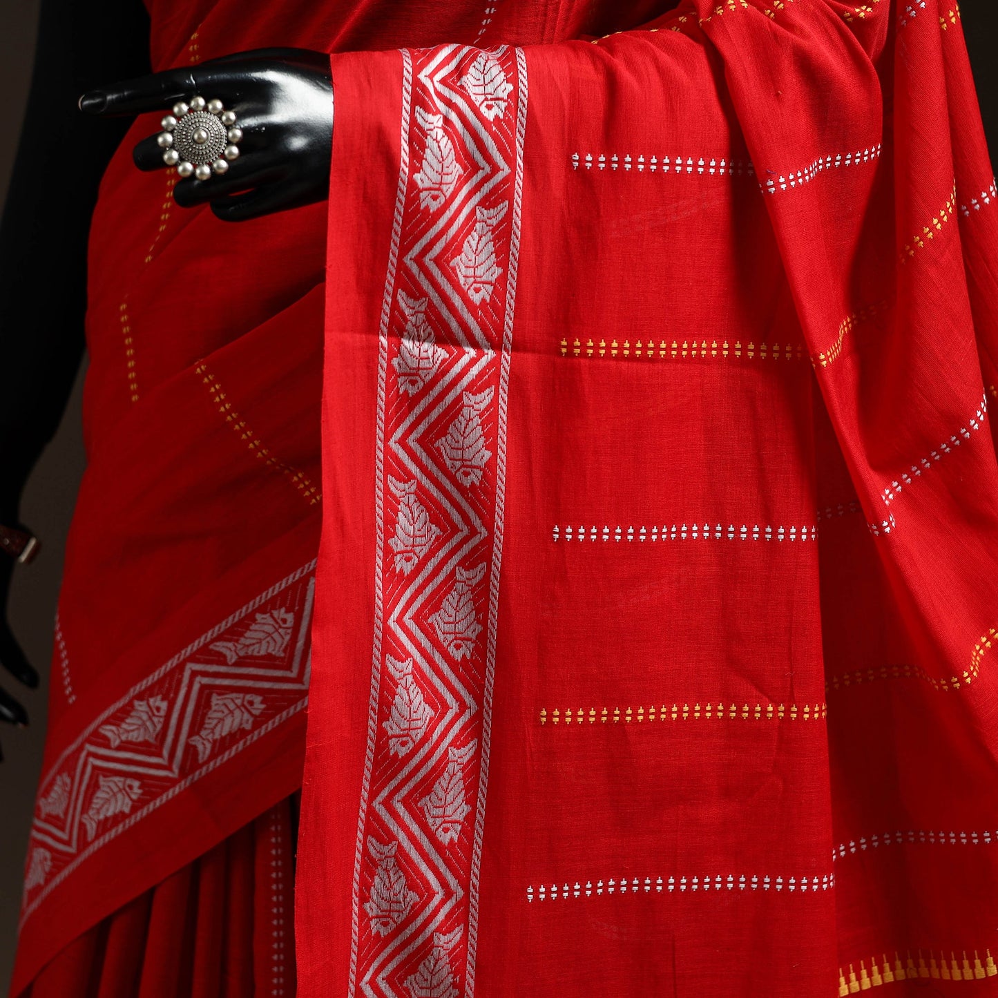 Red - bengal handwoven cotton begumpuri saree 17