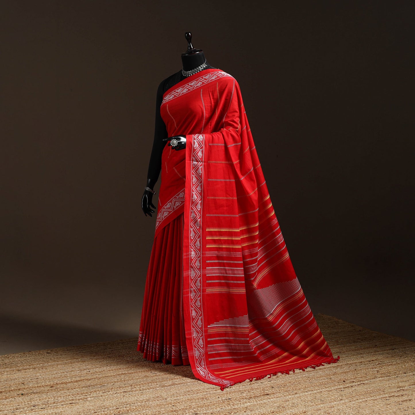 Red - bengal handwoven cotton begumpuri saree 17