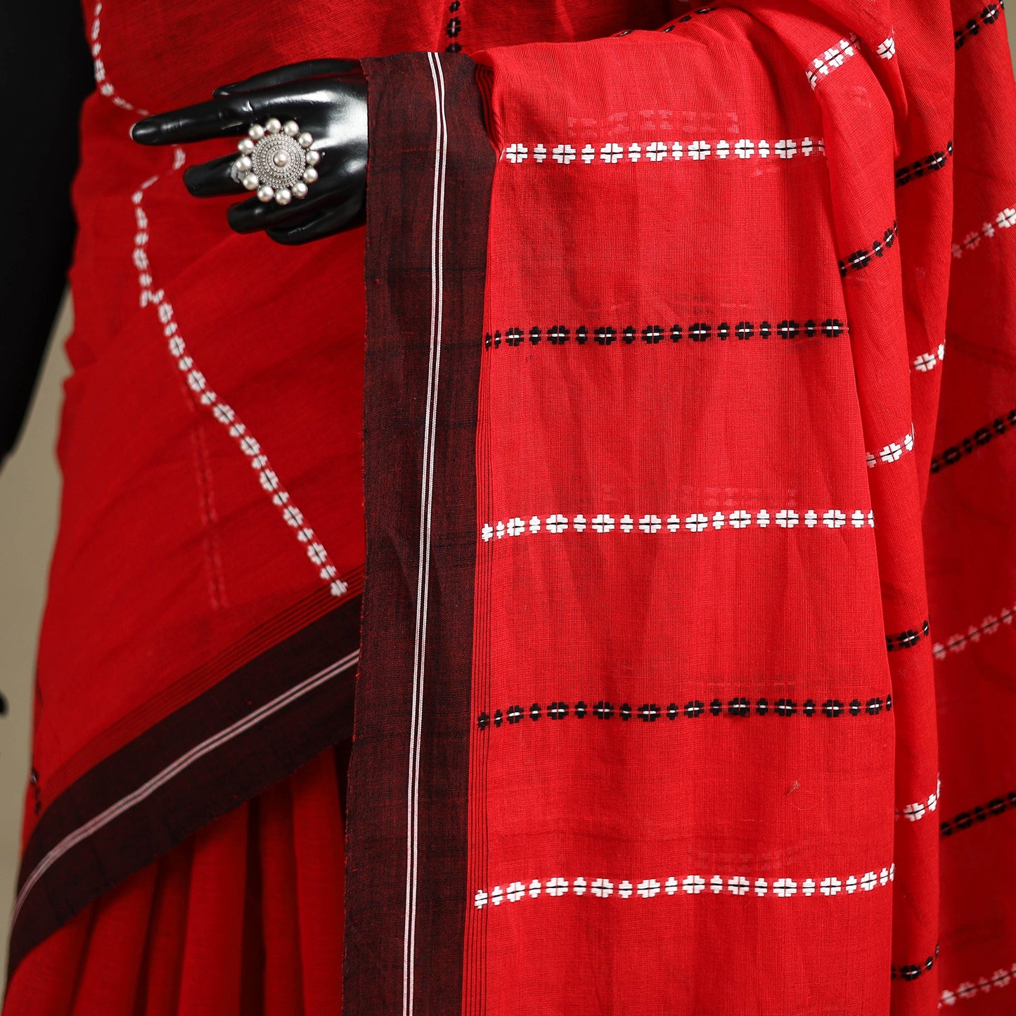 Red - bengal handwoven cotton begumpuri saree 17