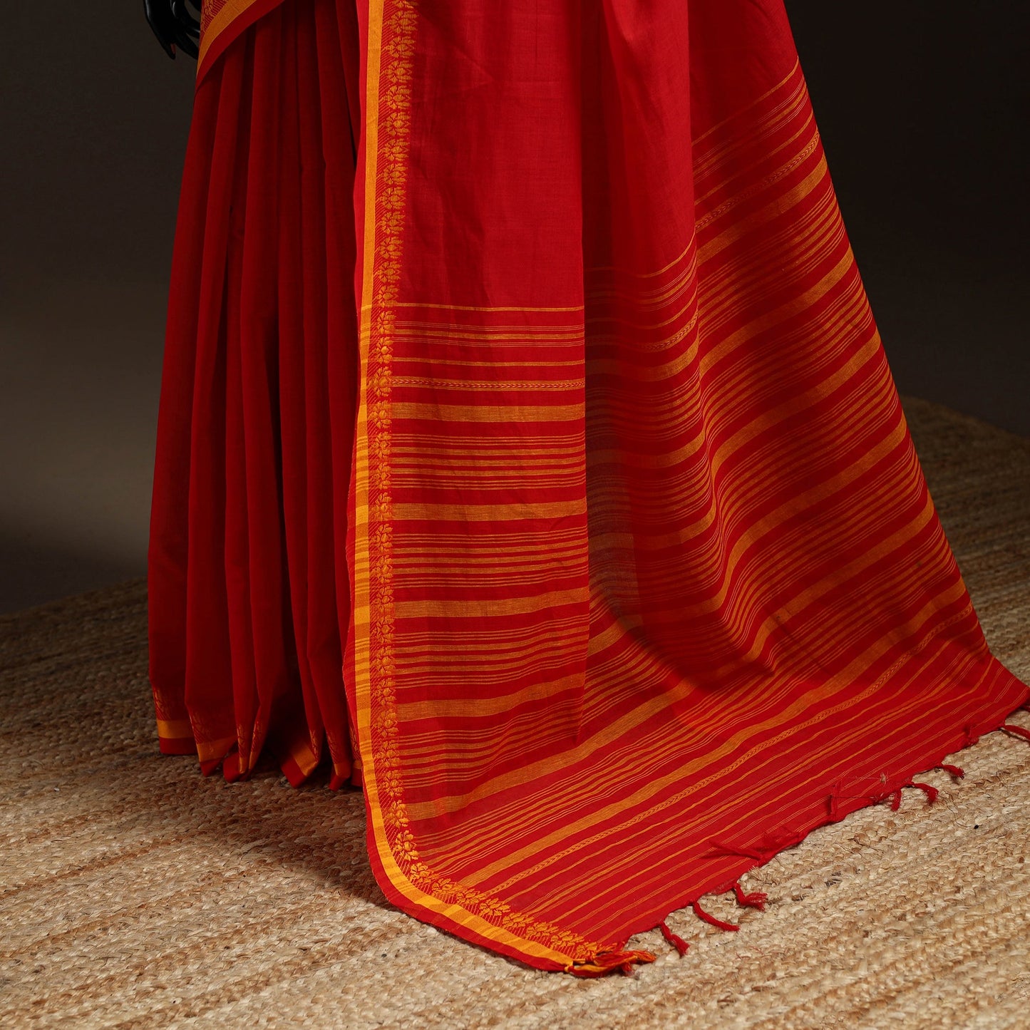Red - bengal handwoven cotton begumpuri saree 18