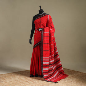 Red - bengal handwoven cotton begumpuri saree 28