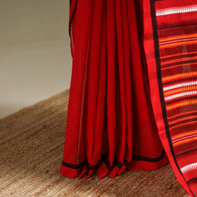 Red - bengal handwoven cotton begumpuri saree 34
