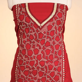  Bengal Kantha Embroidered Pure Cotton Kurta Material Online at iTokri.com