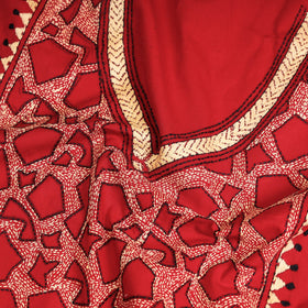  Bengal Kantha Embroidered Pure Cotton Kurta Material Online at iTokri.com