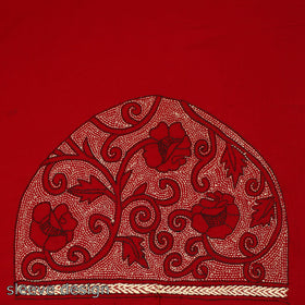 Buy Red Hand Embroidered Kantha Work Blouse Piece Online