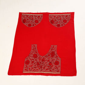 Red Hand Embroidered Kantha Work Blouse Piece 