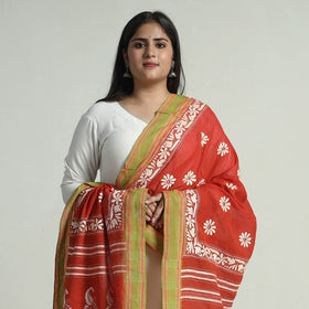 Bengal Kantha Embroidery Cotton Handloom Dupatta 123 