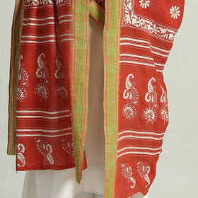  Bengal Kantha Embroidery Cotton Handloom Dupatta 123 