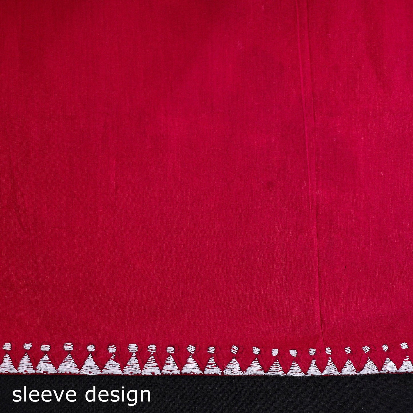 Buy Red Cotton Kurta material With Exclucive Kantha Work