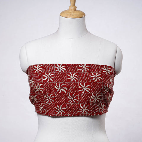 Buy Bengal Kantha Embroidery Handloom Cotton Blouse Piece Online l iTokri.com