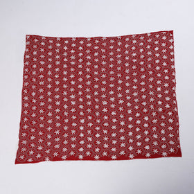 Red Bengal Kantha Embroidery Handloom Cotton Blouse Piece 