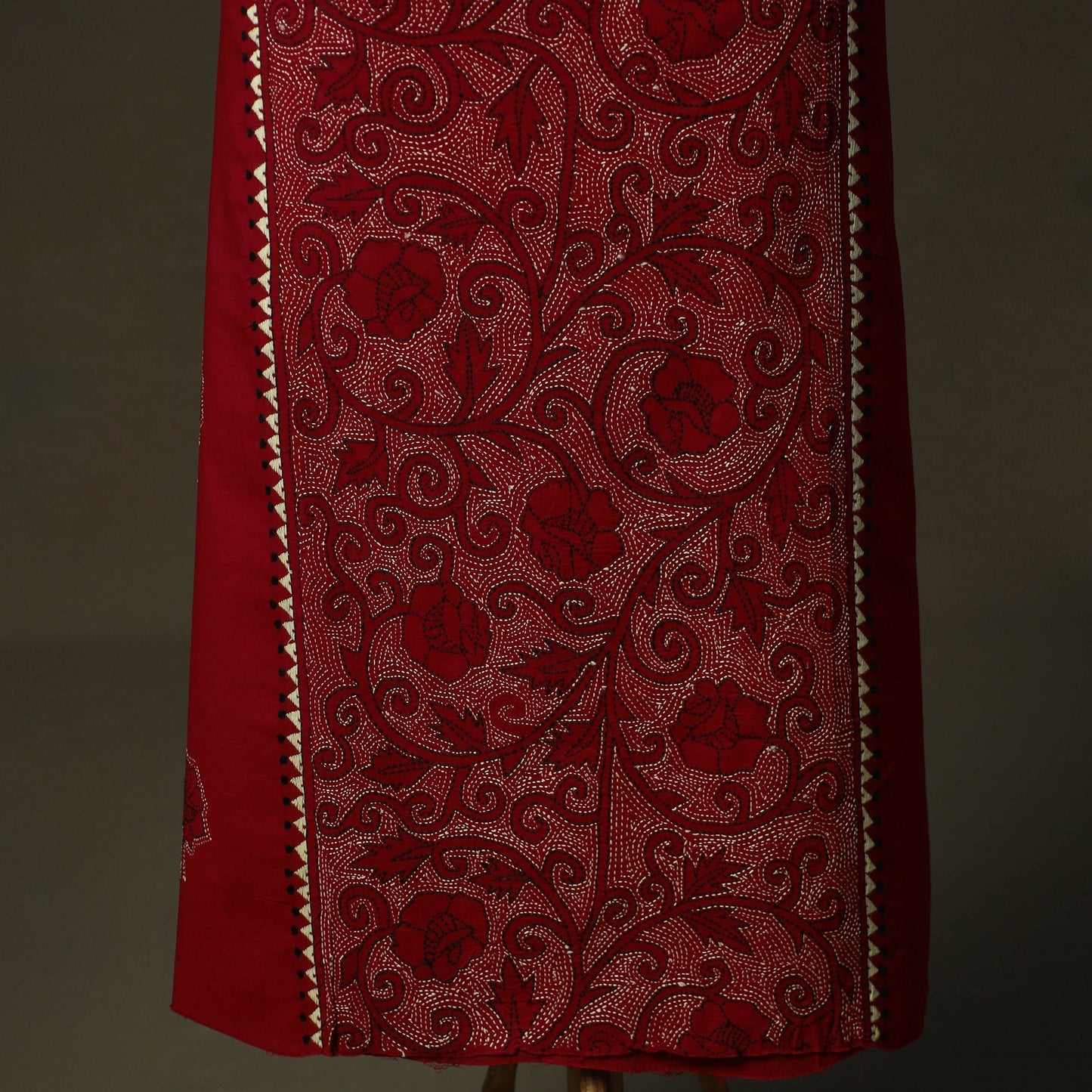 Bengal kantha hand embroidered cotton unstitched kurta