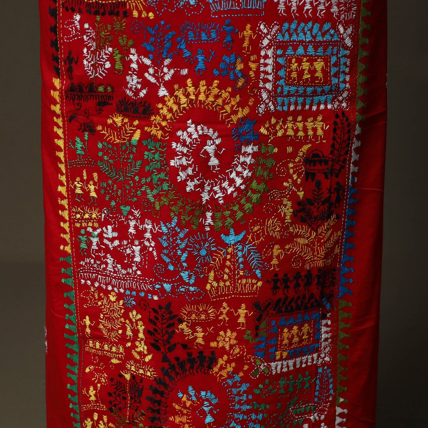 Bengal kantha hand embroidered cotton unstitched kurta