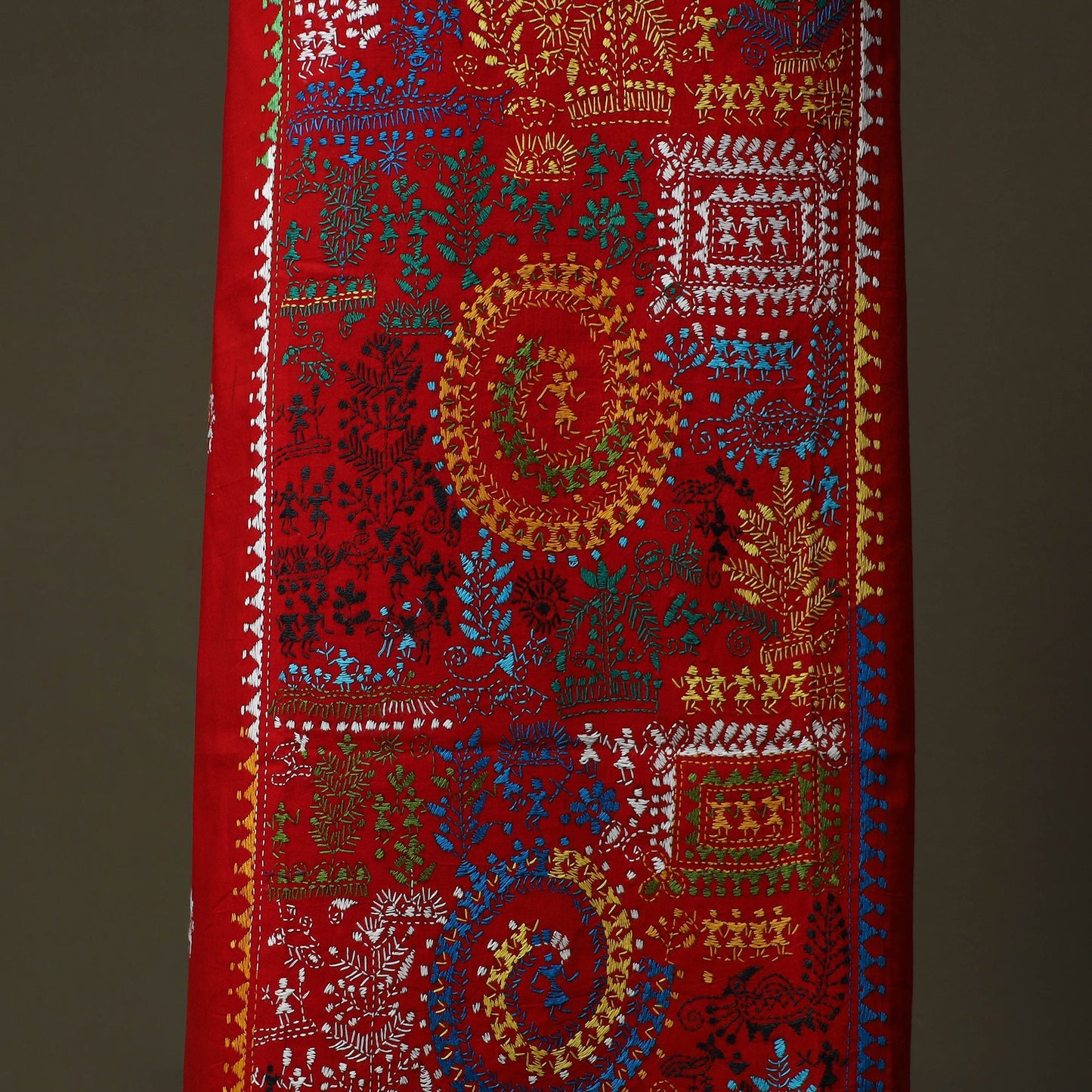 Bengal kantha hand embroidered cotton unstitched kurta