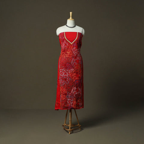 Bengal kantha hand embroidered cotton unstitched kurta