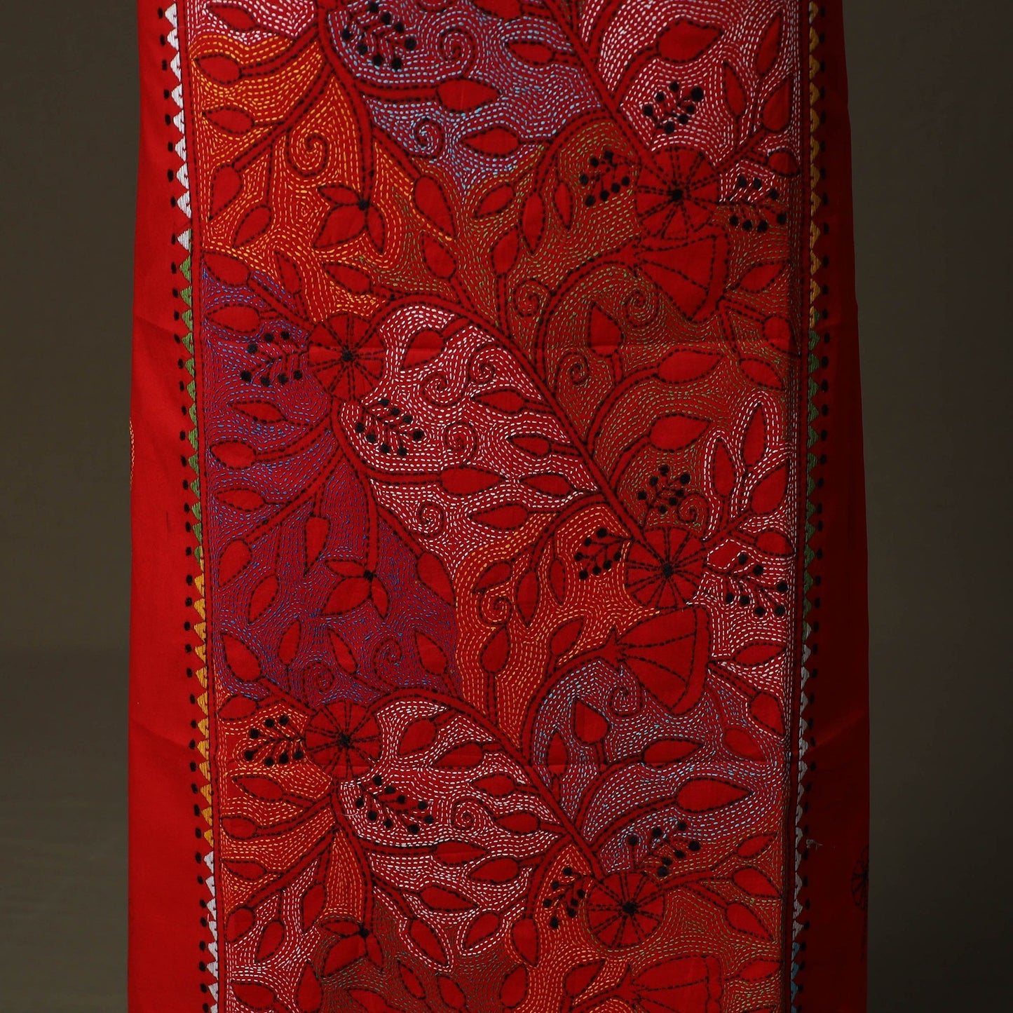 Bengal kantha hand embroidered cotton unstitched kurta