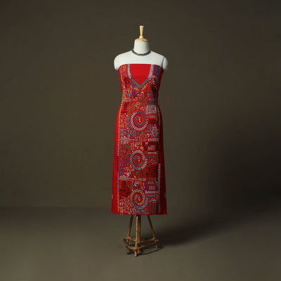 Bengal kantha hand embroidered cotton unstitched kurta