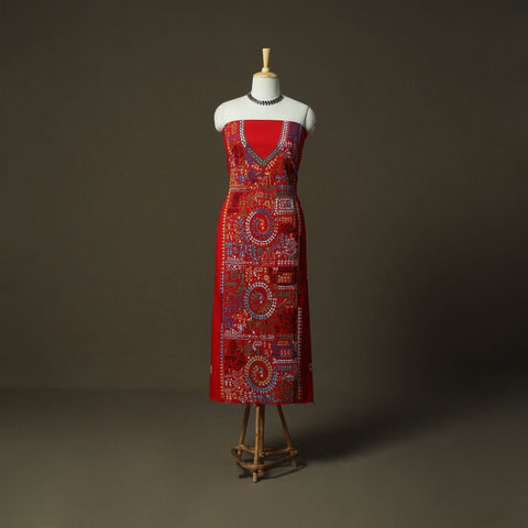 Bengal kantha hand embroidered cotton unstitched kurta