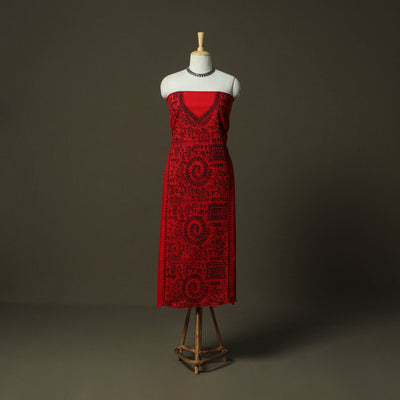Bengal kantha hand embroidered cotton unstitched kurta