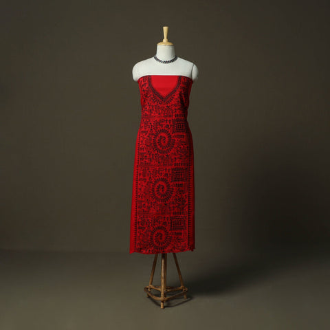 Bengal kantha hand embroidered cotton unstitched kurta
