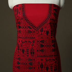 Bengal kantha hand embroidered cotton unstitched kurta