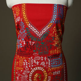 Bengal kantha hand embroidered cotton unstitched kurta