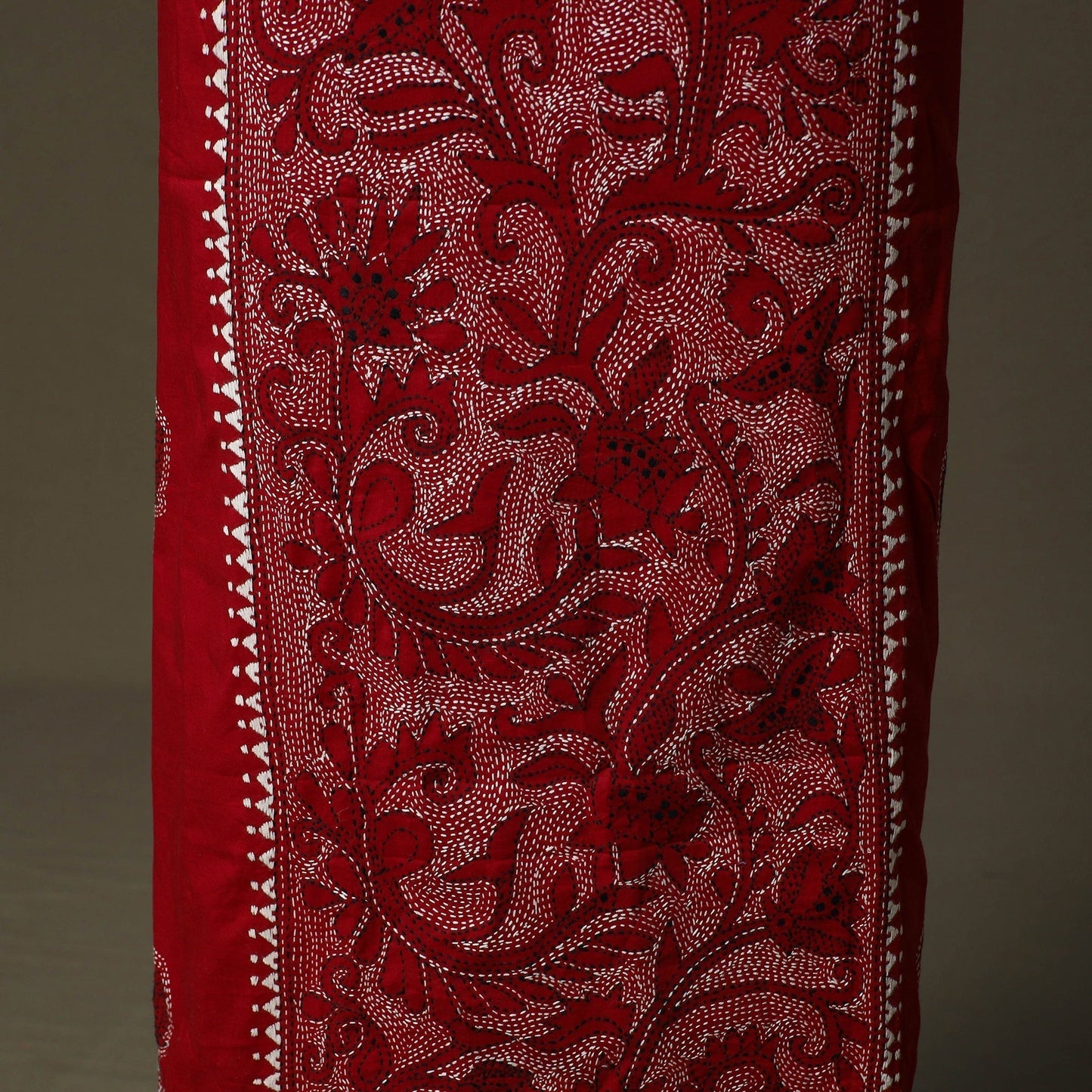 Bengal kantha hand embroidered cotton unstitched kurta