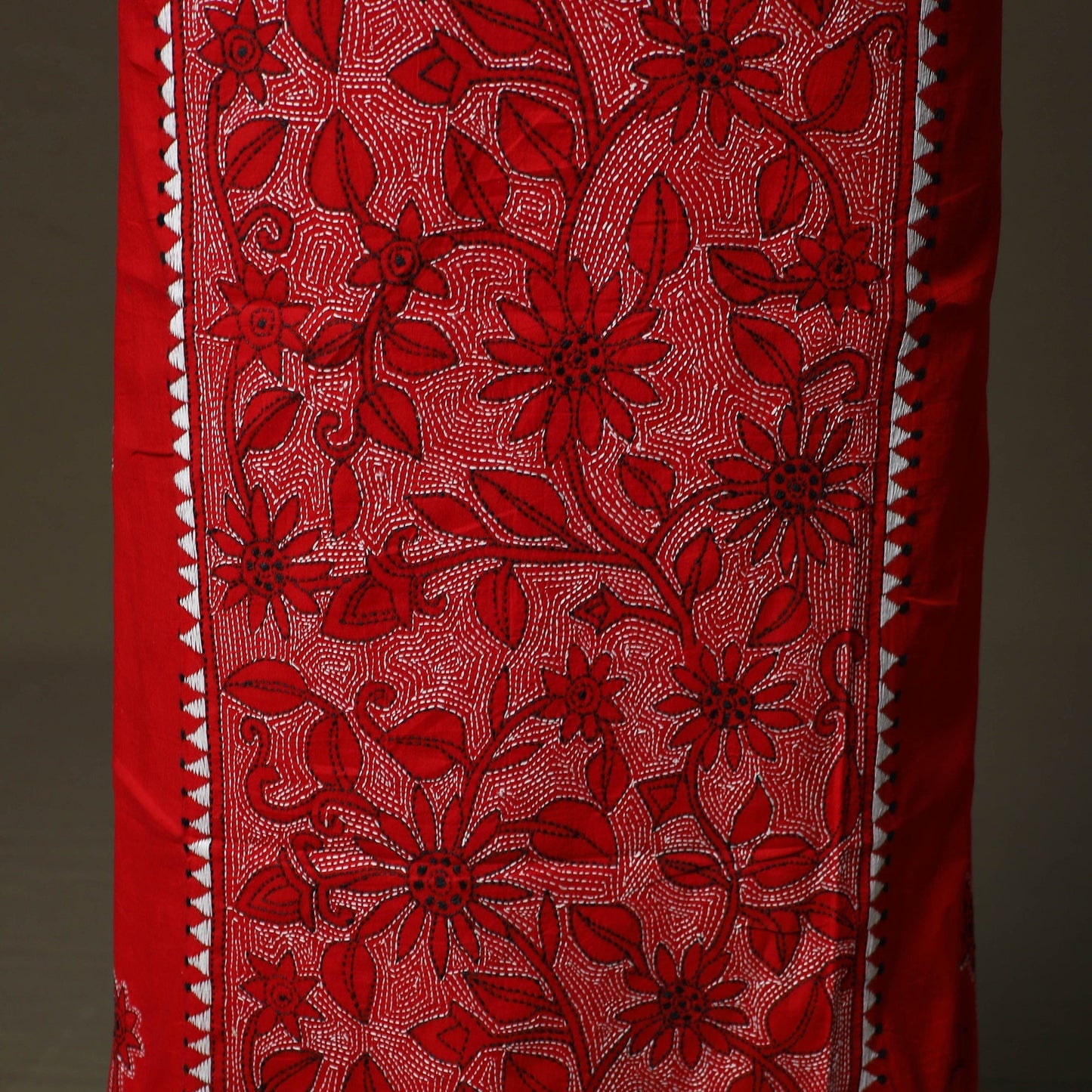 Bengal kantha hand embroidered cotton unstitched kurta