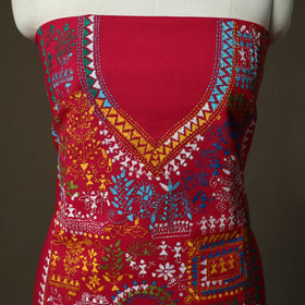 Bengal kantha hand embroidered cotton unstitched kurta