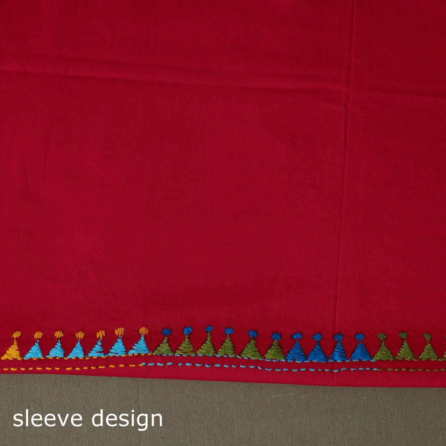 Bengal kantha hand embroidered cotton unstitched kurta