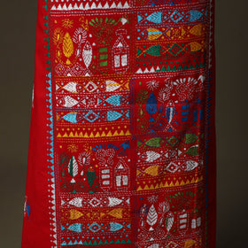 Bengal kantha hand embroidered cotton unstitched kurta